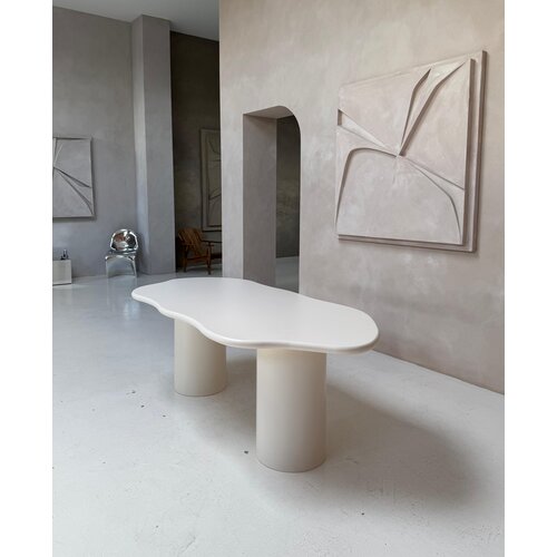 Organisch Beton Look Eettafel Beige