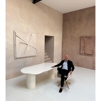 Organisch Beton Look Eettafel Beige