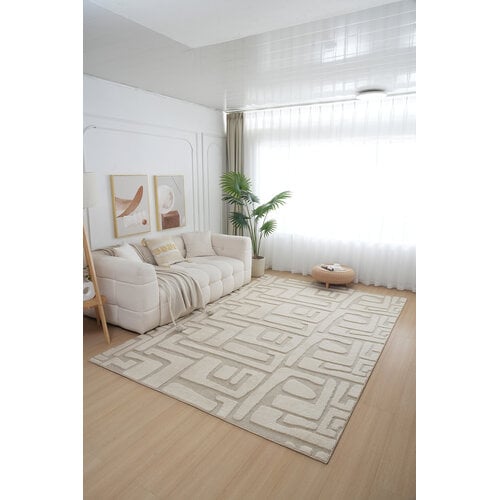 Vloerkleed Japandi Fluffy Flair Taupe 200x290 Vloerkleed Japandi Fluffy Flair Taupe 200x290