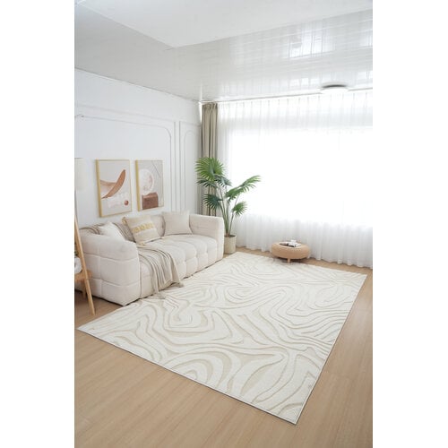 Vloerkleed Japandi Fluffy Wave Zand