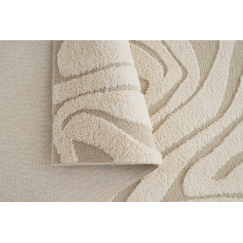 Vloerkleed Japandi Fluffy Wave Taupe 200x290 Vloerkleed Japandi Fluffy Wave Taupe 200x290