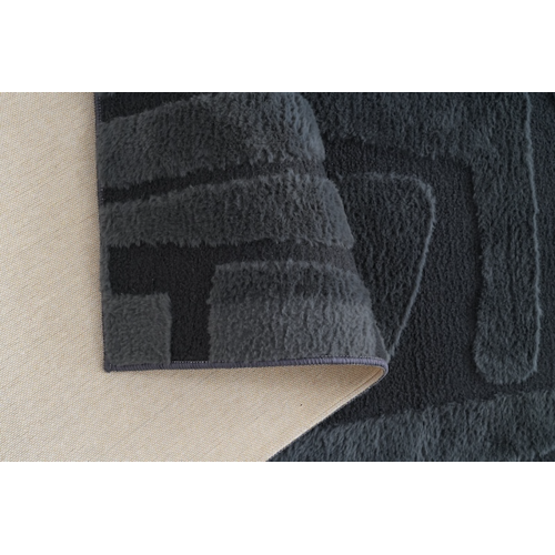 Vloerkleed Japandi Fluffy Flair Zwart 200x290 Vloerkleed Japandi Fluffy Flair Zwart 200x290