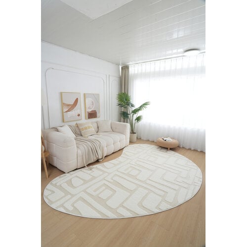 Vloerkleed Japandi Fluffy Flair Organisch Zand 200x290 Vloerkleed Japandi Fluffy Flair Organisch Zand 200x290