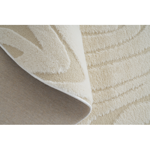 Vloerkleed Japandi Fluffy Wave Organisch Zand 200x290 Vloerkleed Japandi Fluffy Wave Organisch Zand 200x290