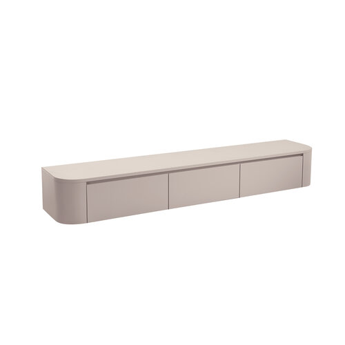 Japandi Beige Curve TV kast meubel afgeronde zijkanten 240CM Japandi Beige Curve TV kast meubel afgeronde zijkanten 240CM