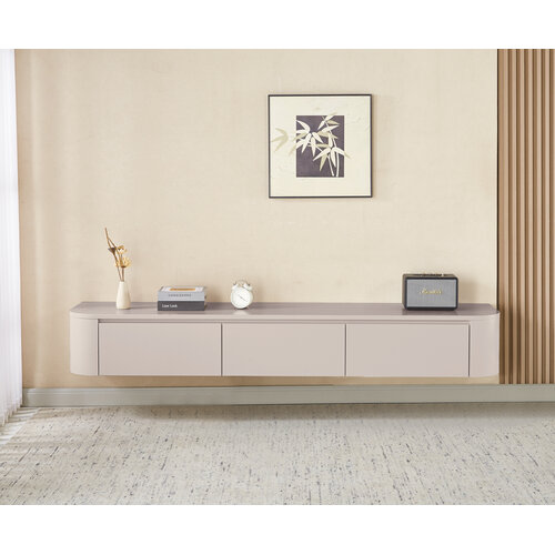 Japandi Beige Curve TV kast meubel afgeronde zijkanten 240CM Japandi Beige Curve TV kast meubel afgeronde zijkanten 240CM