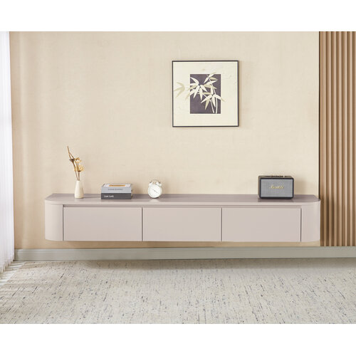 Japandi Beige Curve TV kast meubel afgeronde zijkanten 200CM Japandi Beige Curve TV kast meubel afgeronde zijkanten 200CM