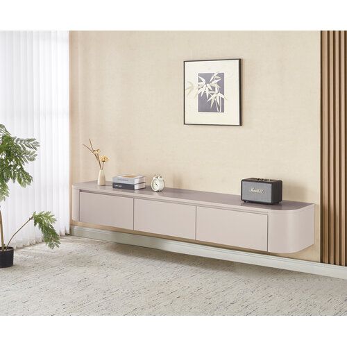 Japandi Beige Curve TV kast meubel afgeronde zijkanten 200CM Japandi Beige Curve TV kast meubel afgeronde zijkanten 200CM