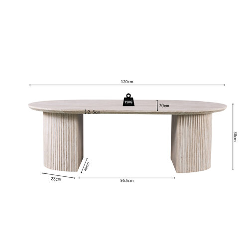 Salontafel Supreme Travertin Look Beige 120 Salontafel Supreme Travertin Look Beige 120