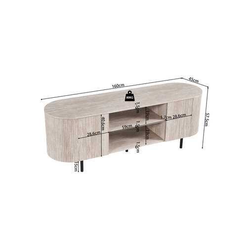 Tv meubel Supreme Travertin Look Beige 160 Tv meubel Supreme Travertin Look Beige 160