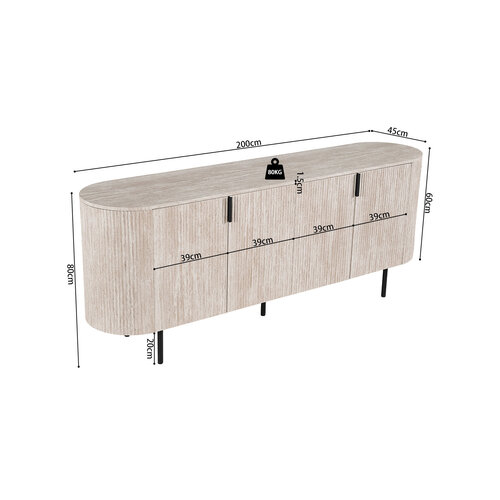 Dressoir Supreme Travertin Look Beige 200 Dressoir Supreme Travertin Look Beige 200