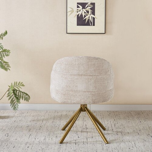 Eetkamerstoel Bella Ivoor Goud Patroon Deluxe Draaibaar