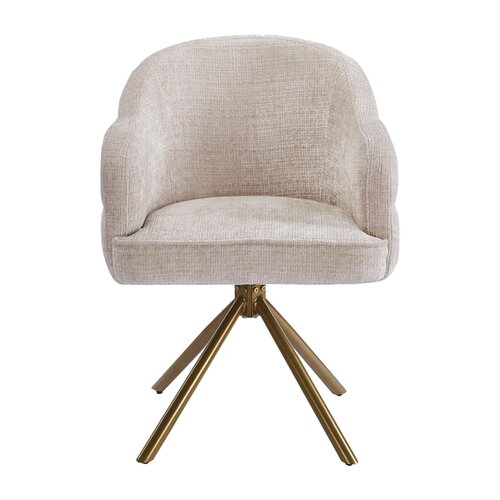 Eetkamerstoel Bella Ivoor Goud Patroon Deluxe Draaibaar