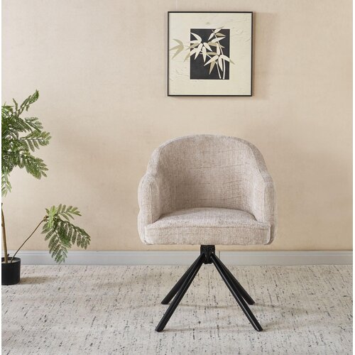 Eetkamerstoel Bella Ivoor Zwarte Patroon Deluxe Draaibaar