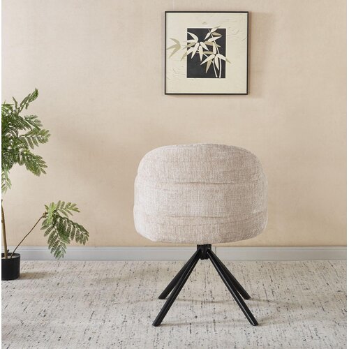 Eetkamerstoel Bella Ivoor Zwarte Patroon Deluxe Draaibaar