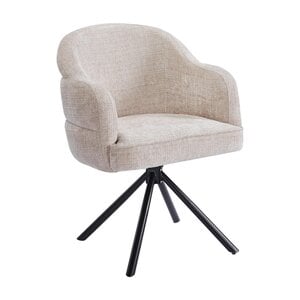 Eetkamerstoel Bella Ivoor Zwarte Patroon Deluxe Draaibaar