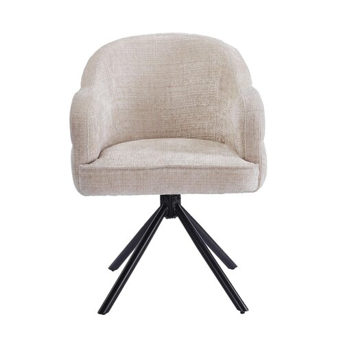 Eetkamerstoel Bella Ivoor Zwarte Patroon Deluxe Draaibaar