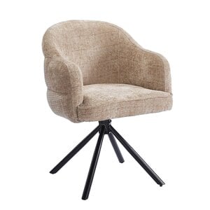 Eetkamerstoel Andy Beige Zwarte Patroon Deluxe Draaibaar