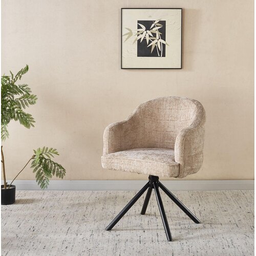 Eetkamerstoel Bella Beige Zwarte Patroon Deluxe Draaibaar