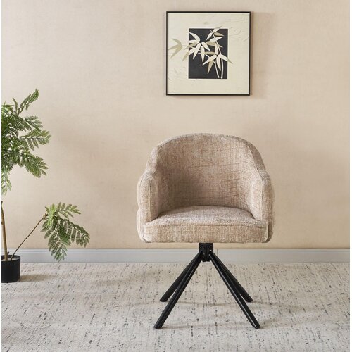 Eetkamerstoel Bella Beige Zwarte Patroon Deluxe Draaibaar