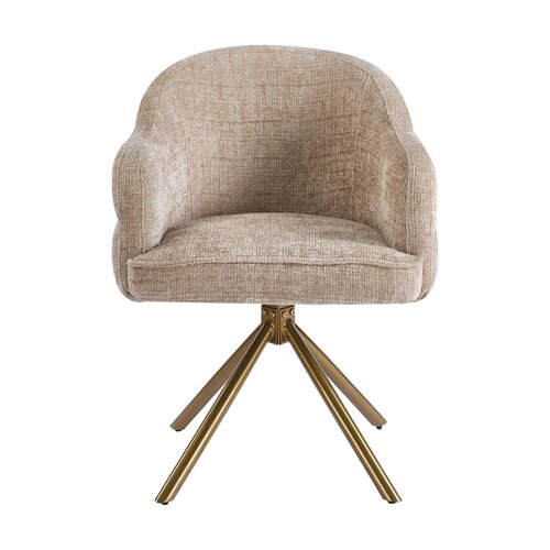 Eetkamerstoel Bella Beige Goud Patroon Deluxe Draaibaar