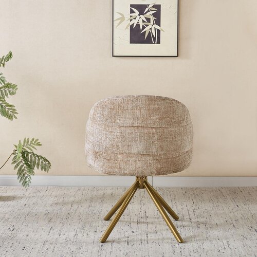 Eetkamerstoel Bella Beige Goud Patroon Deluxe Draaibaar