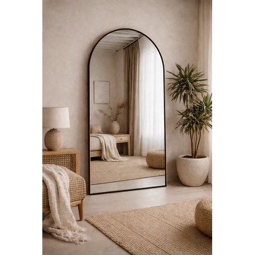 Japandi Boogspiegel Zwart 180x80