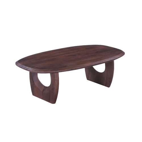Salontafel Monza 130CM Deens Ovaal Mango Hout Donkerbruin