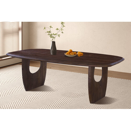 Eettafel Monza 200CM Deens Ovaal Mango Hout Donkerbruin
