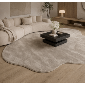 Maatwerk Velvet Vloerkleed Organisch Taupe Maatwerk Velvet Vloerkleed Organisch Taupe