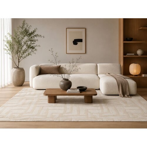 Vloerkleed Japandi Fluffy Teddy Zand 200x290 Vloerkleed Japandi Fluffy Teddy Zand 200x290