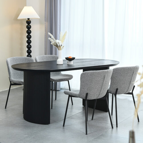 Eettafel Luna Ovaal Zwart 200