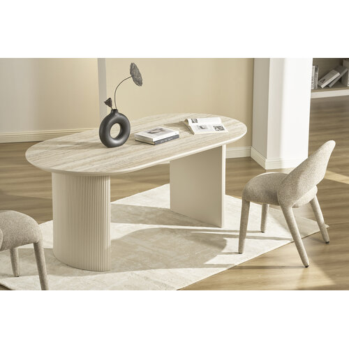 Eettafel Luna Travertin Beige 200