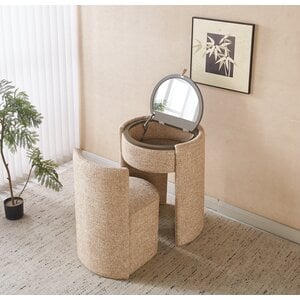 Vanity Deluxe Make Up Tafel Set Taupe Vanity Deluxe Make Up Tafel Set Taupe