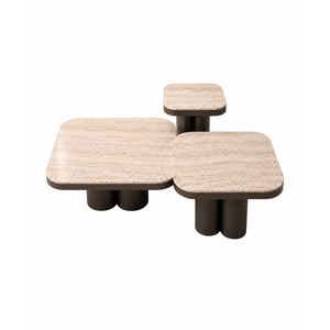Zaza Salontafel Bassalt Set Van 3 Travertin Zaza Salontafel Bassalt Set Van 3 Travertin