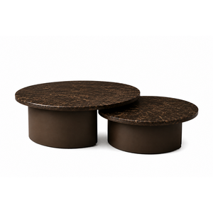 Zaza Salontafel Milano Set Van 2 Marmer Brons Zaza Salontafel Milano Set Van 2 Marmer Brons