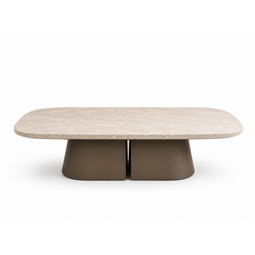 Zaza Salontafel Novelle Travertin Brons 140 Zaza Salontafel Novelle Travertin Brons 140
