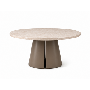 Zaza Eettafel Rond Novelle Travertin Brons 130 Zaza Eettafel Rond Novelle Travertin Brons 130
