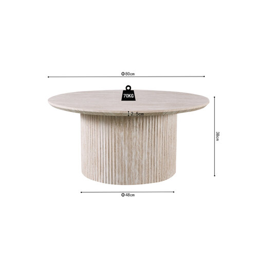 Salontafel Supreme Travertin Look Rond