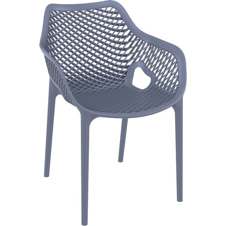 Baratti Baratti Carva Stapelbare Tuinstoel met Armleuning Donkergrijs
