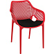 Siesta Siesta Air XL Stapelbare Tuinstoel met Armleuning Rood Siesta Siesta Air XL Stapelbare Tuinstoel met Armleuning Rood