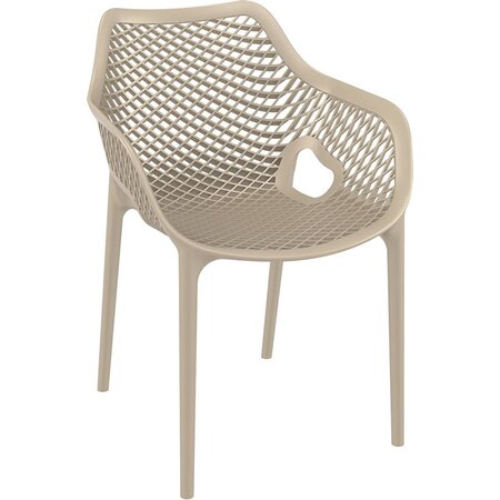 Baratti Baratti Carva Stapelbare Tuinstoel met Armleuning Taupe