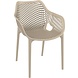 Siesta Siesta Air XL Stapelbare Tuinstoel met Armleuning Taupe Siesta Siesta Air XL Stapelbare Tuinstoel met Armleuning Taupe