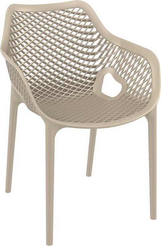 Baratti Baratti Carva Stapelbare Tuinstoel met Armleuning Taupe