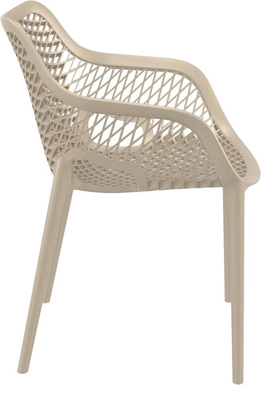 Baratti Baratti Carva Stapelbare Tuinstoel met Armleuning Taupe