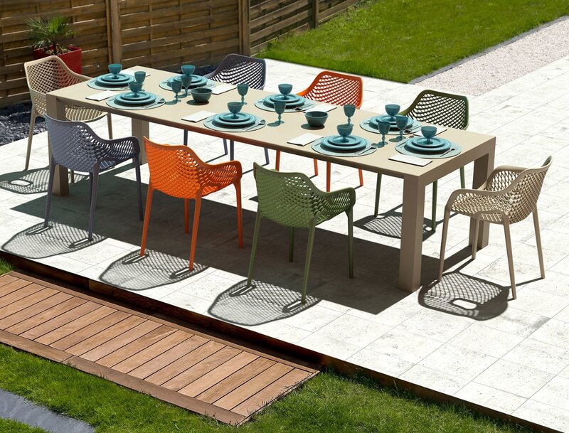Baratti Baratti Carva Stapelbare Tuinstoel met Armleuning Taupe
