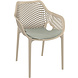 Siesta Siesta Air XL Stapelbare Tuinstoel met Armleuning Taupe Siesta Siesta Air XL Stapelbare Tuinstoel met Armleuning Taupe