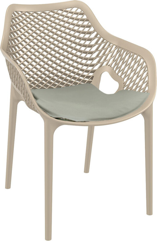 Baratti Baratti Carva Stapelbare Tuinstoel met Armleuning Taupe