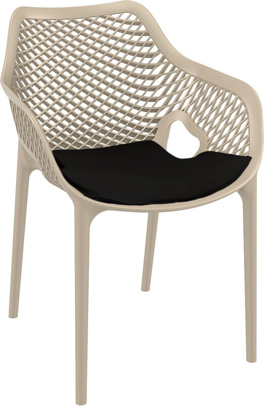 Baratti Baratti Carva Stapelbare Tuinstoel met Armleuning Taupe