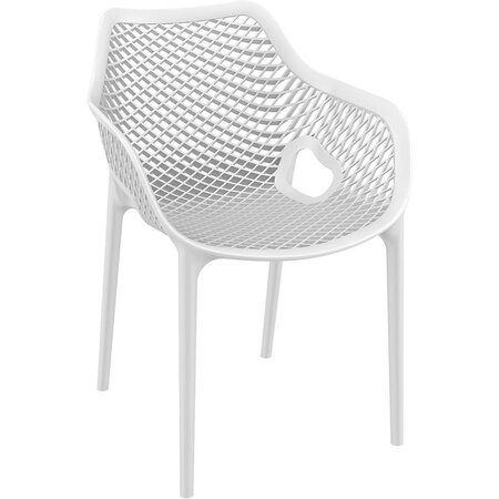 Baratti Baratti Carva Stapelbare Tuinstoel met Armleuning Wit